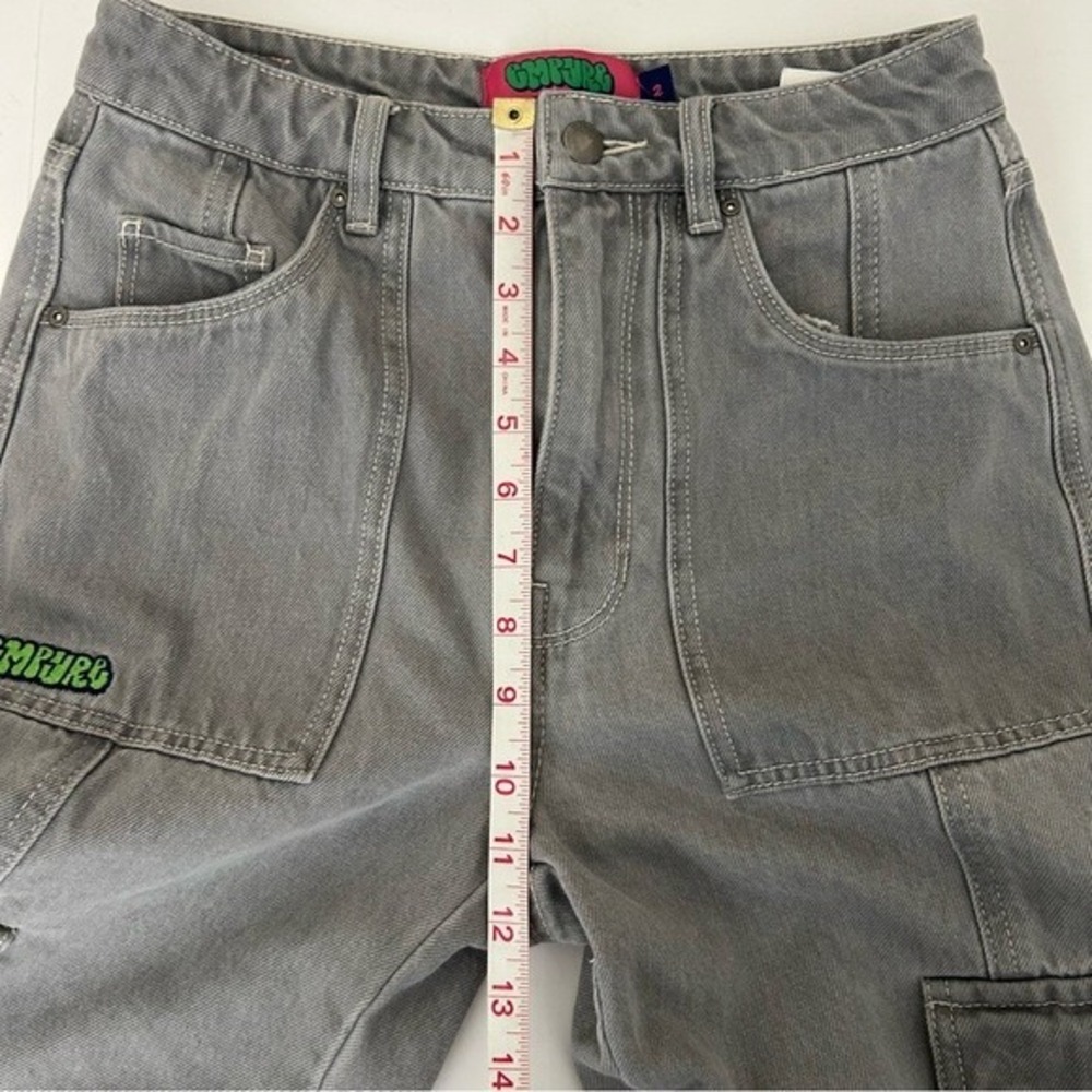 Empyre Tori Porkchop Pocket Grey Loose Fit Cotton Cargo Skate Denim Jeans Size 2 - Picture 7 of 10